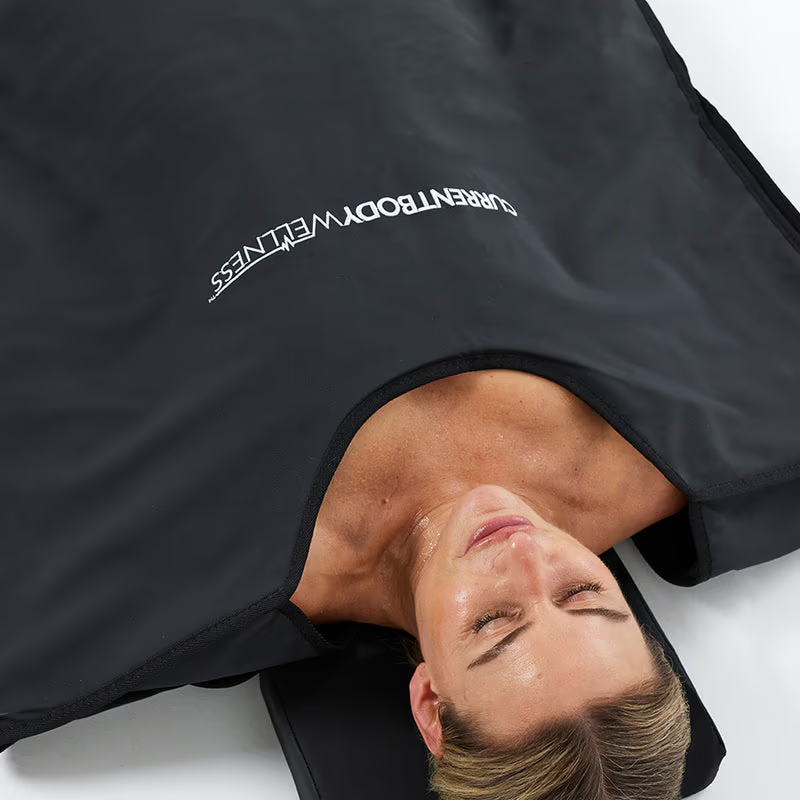 CurrentBody Wellness Saunadecke & Kompressionsstiefel zur Erholung der Beine